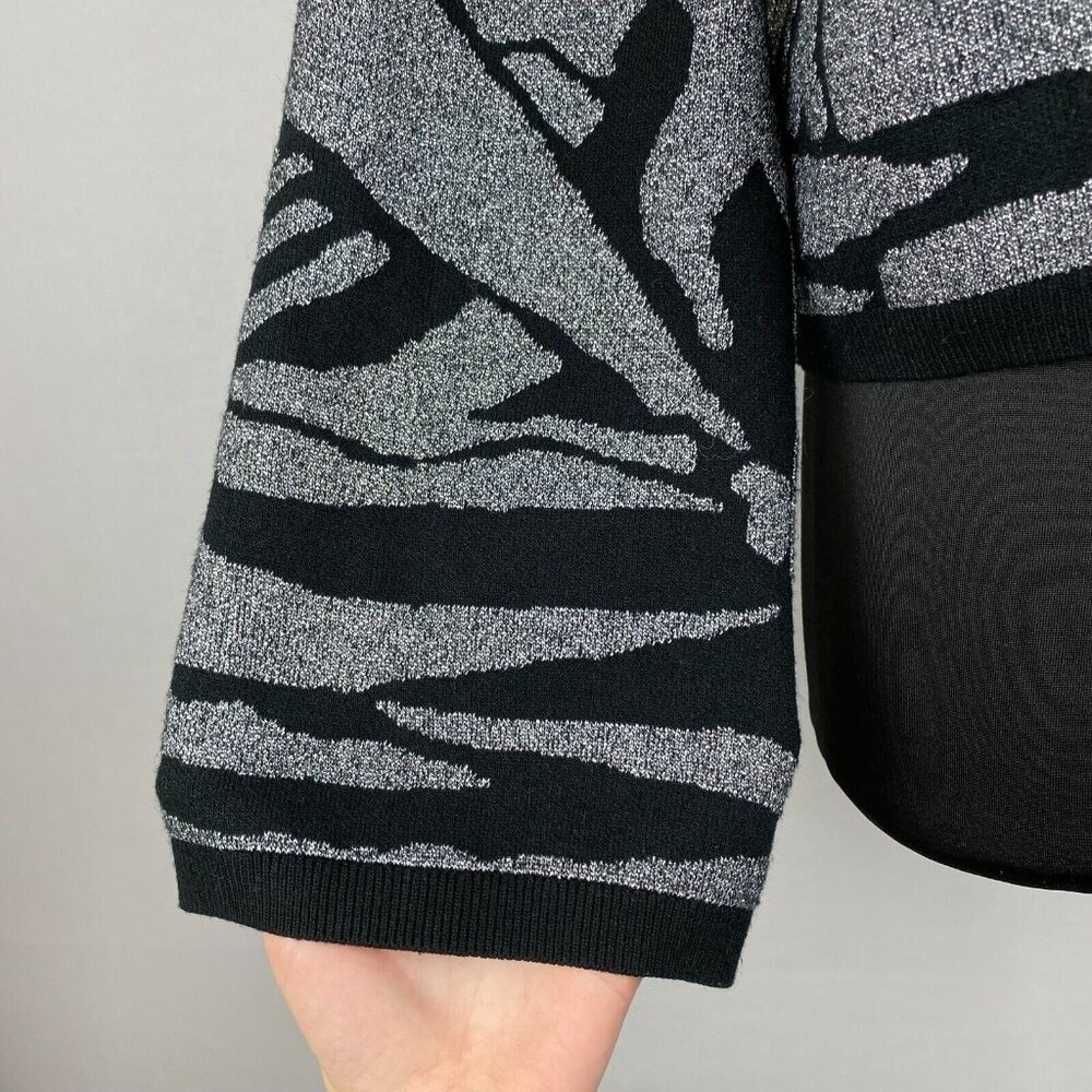 H&M Sweater Top Womens M Metallic Sparkle Holiday Christmas New Years Party - Picture 8 of 12